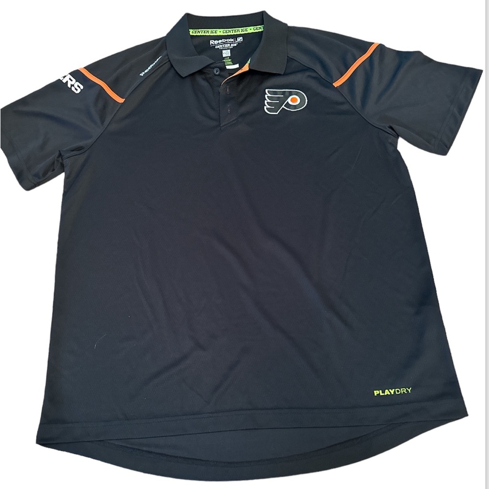 Men’s Reebok Center Ice Collection NHL Philladelphia Flyers Polo Shirt Large
